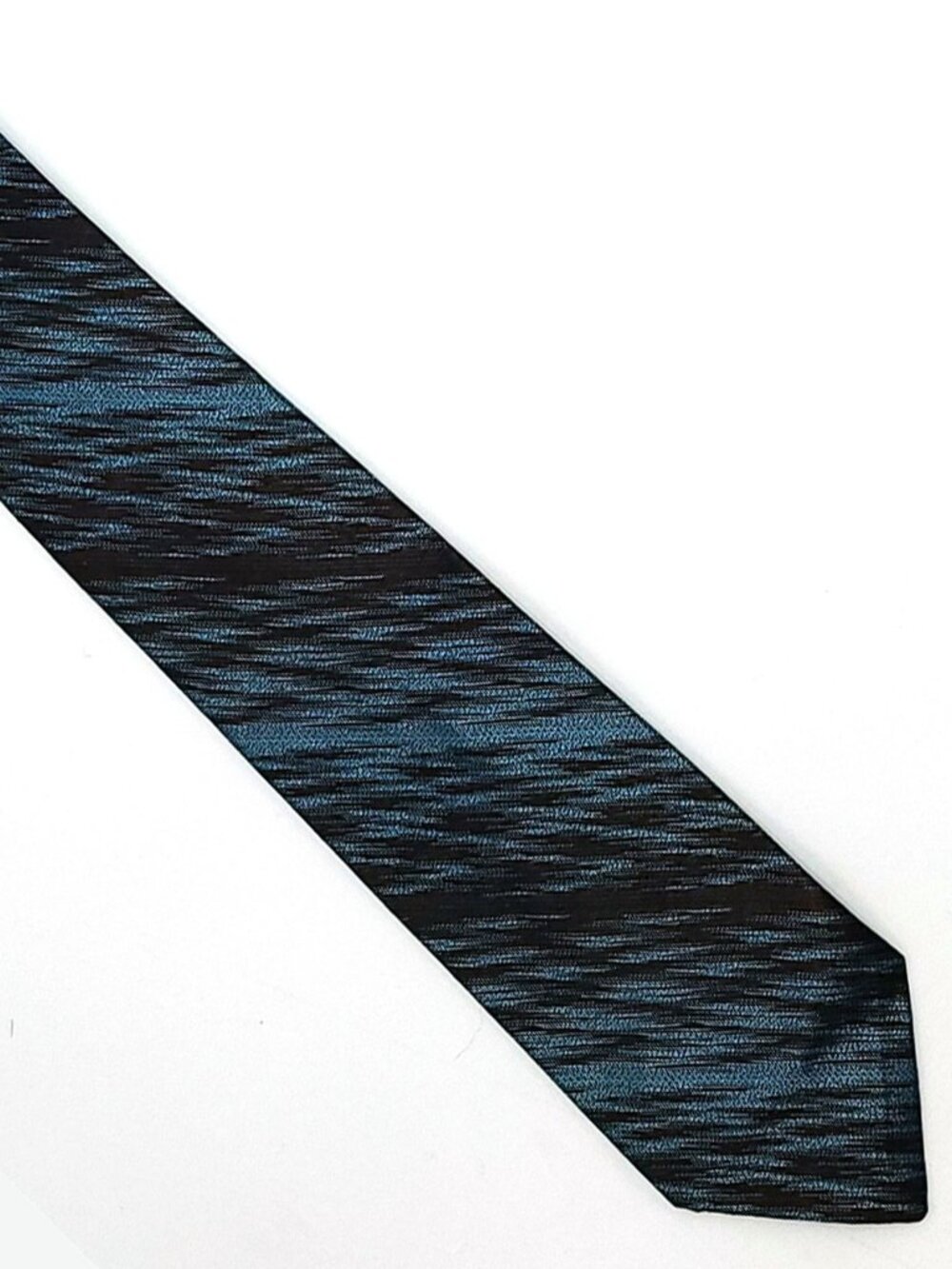 Hughes Hatcher Suffrin Detroit Brown-Black Blue Abstract Striped Tie Necktie 2.5